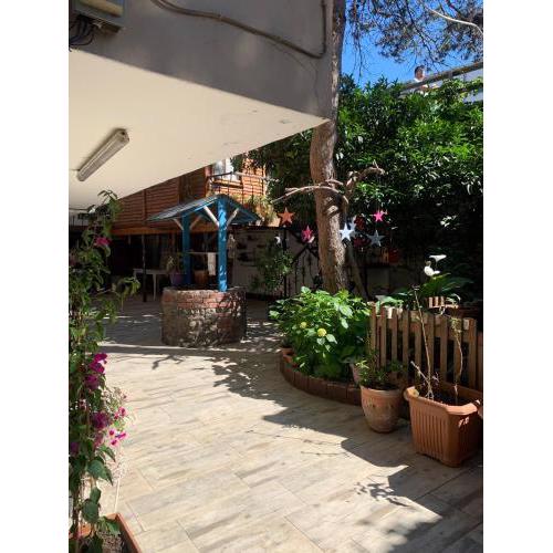 Blue green balcony