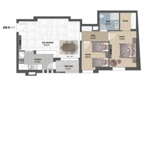 Cozy 2 bedroom appartment in Hammamet Sud,