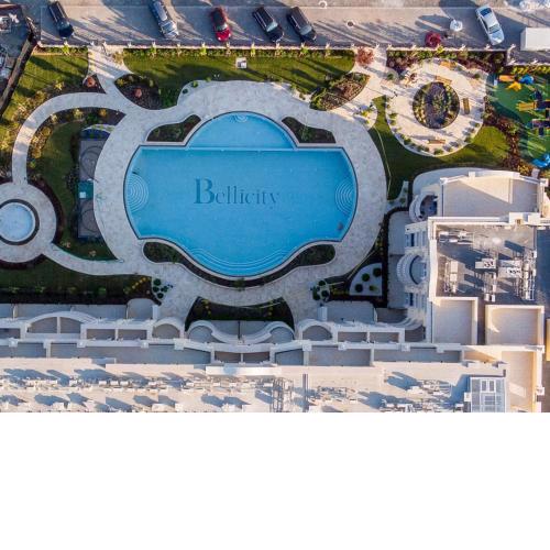 Golden leaf, swimming pool view