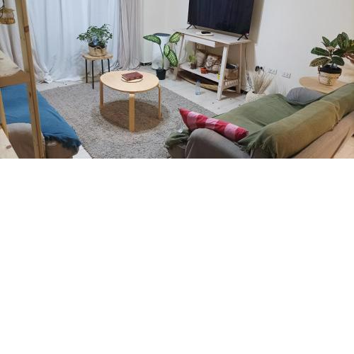 Green wooden shared apartment