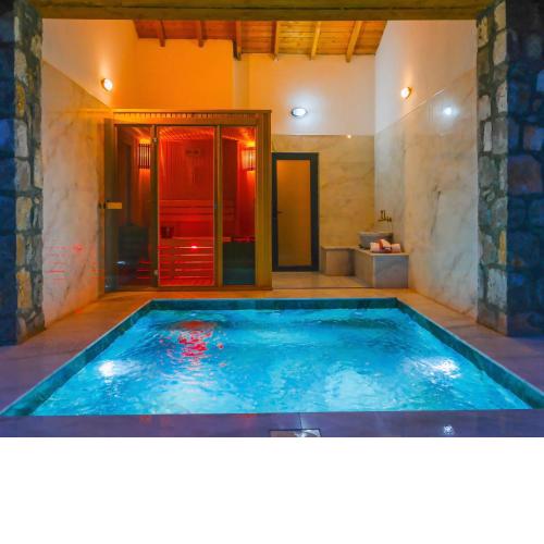 Luxury Stone House With Turkish Hamam, Sauna, İndoor and Outdoor Pool in Fethiye