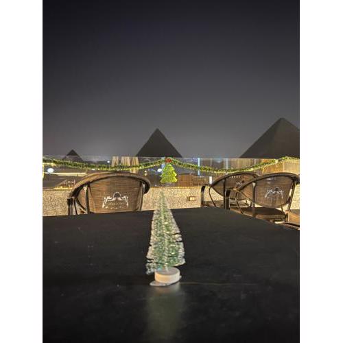 Middle east pyramids and sphinx view