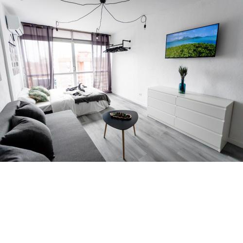 Modern studio with see and city view