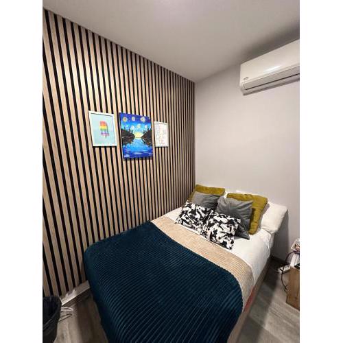 Room in Guest room - Cozy room by Madrid Rio with sofa bed in the living room