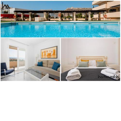 Sea view apartment in the center of puerto Banús and private parking