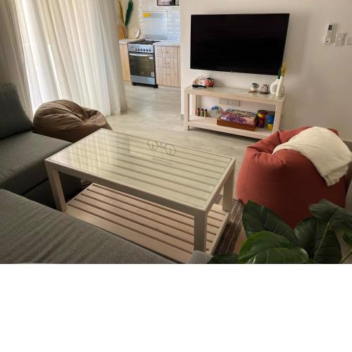 Studio with Private Door Front Seating Area at La Hacienda