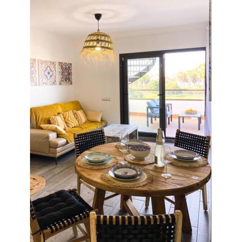 Sunny Luxury Apartment with two great sunny - level terraces, two swimming pools, in a new complex Pueblo Majorero, close to Fuerteventura Golf Club, next to the beach , Atlantico Shopping Mall and casino in Caleta de Fuste