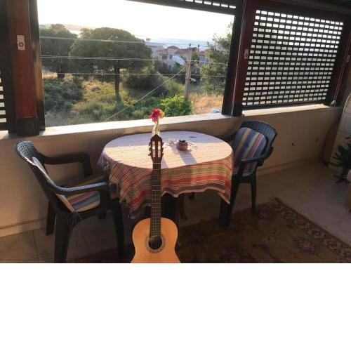 Terrace floor near the sea with sunset sea view