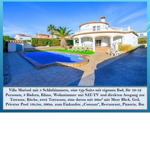 Villa Colonia mit Privatpooll für bis 12 Personen, Meerblick