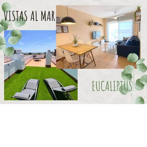 Vistas al mar playa Eucaliptus, con solarium privado